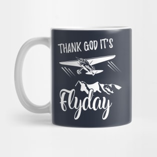 Funny Retro Thank God It's Flyday Aviation Shirt Plane Gift Mug